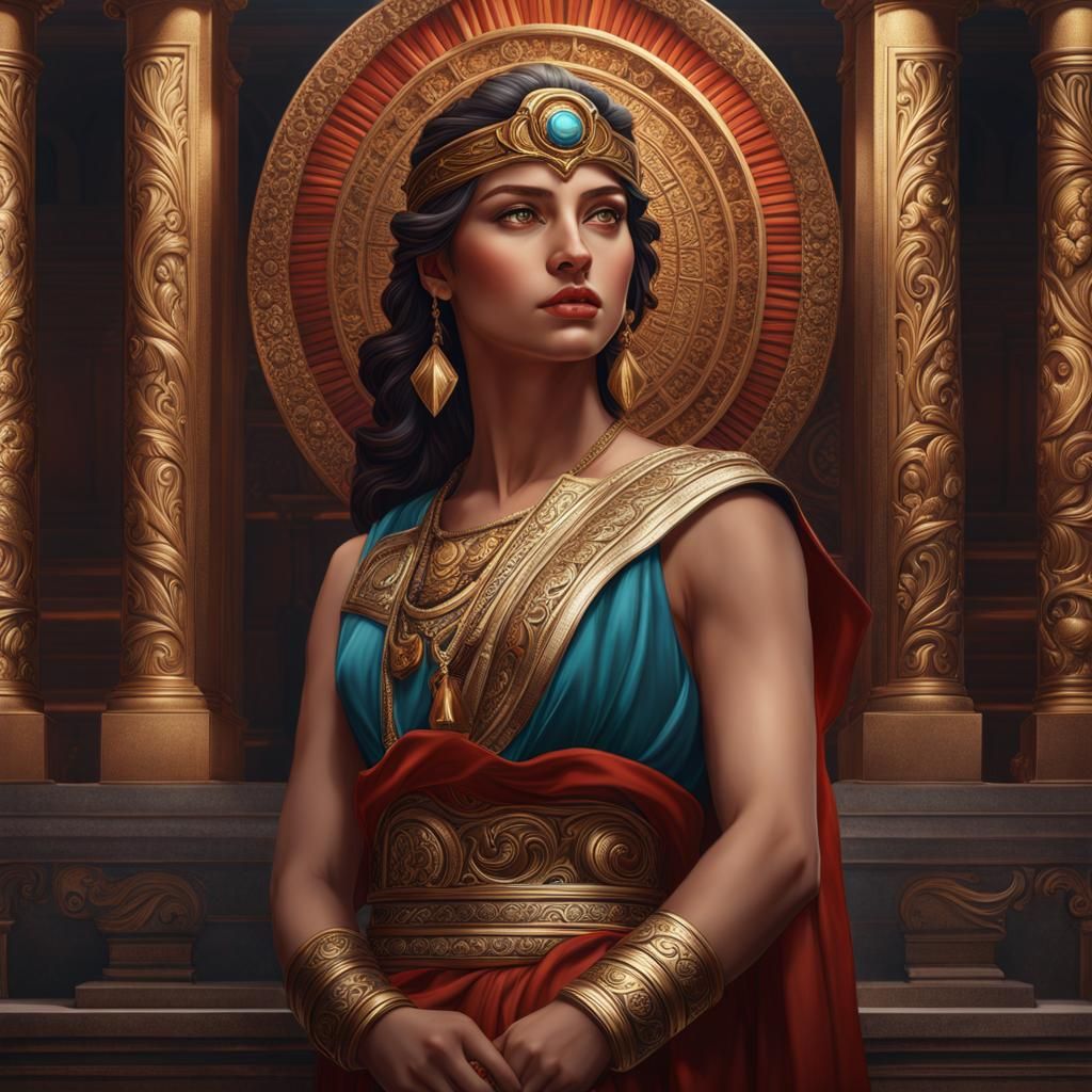 Hyperrealistic Roman Girl Portrait on Artstation