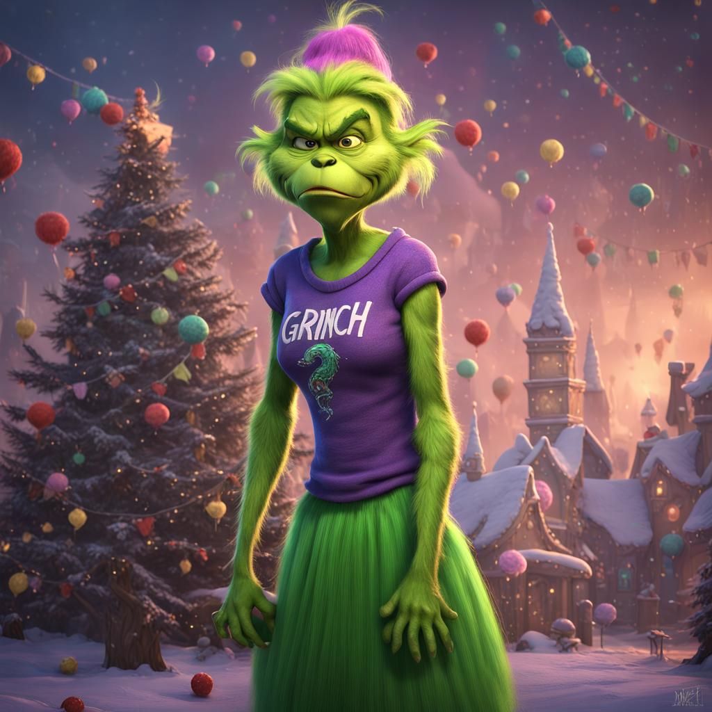 Emotional Grinch Girl Receives Cotton Candy