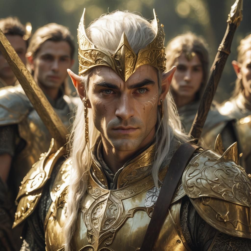 Lorien Elf Warrior in Golden Armor