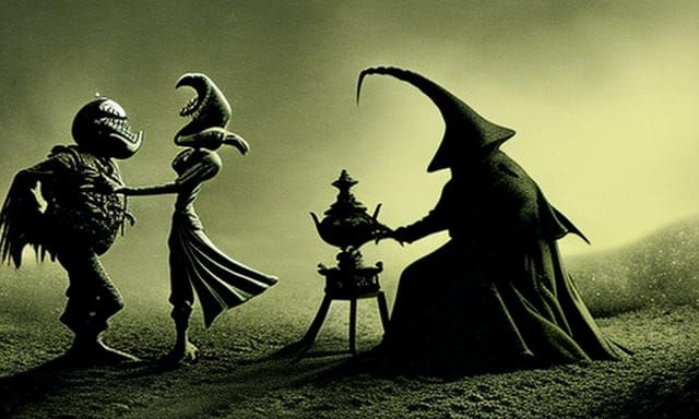 Oogie Boogie Smoking Shisha in Horror Style
