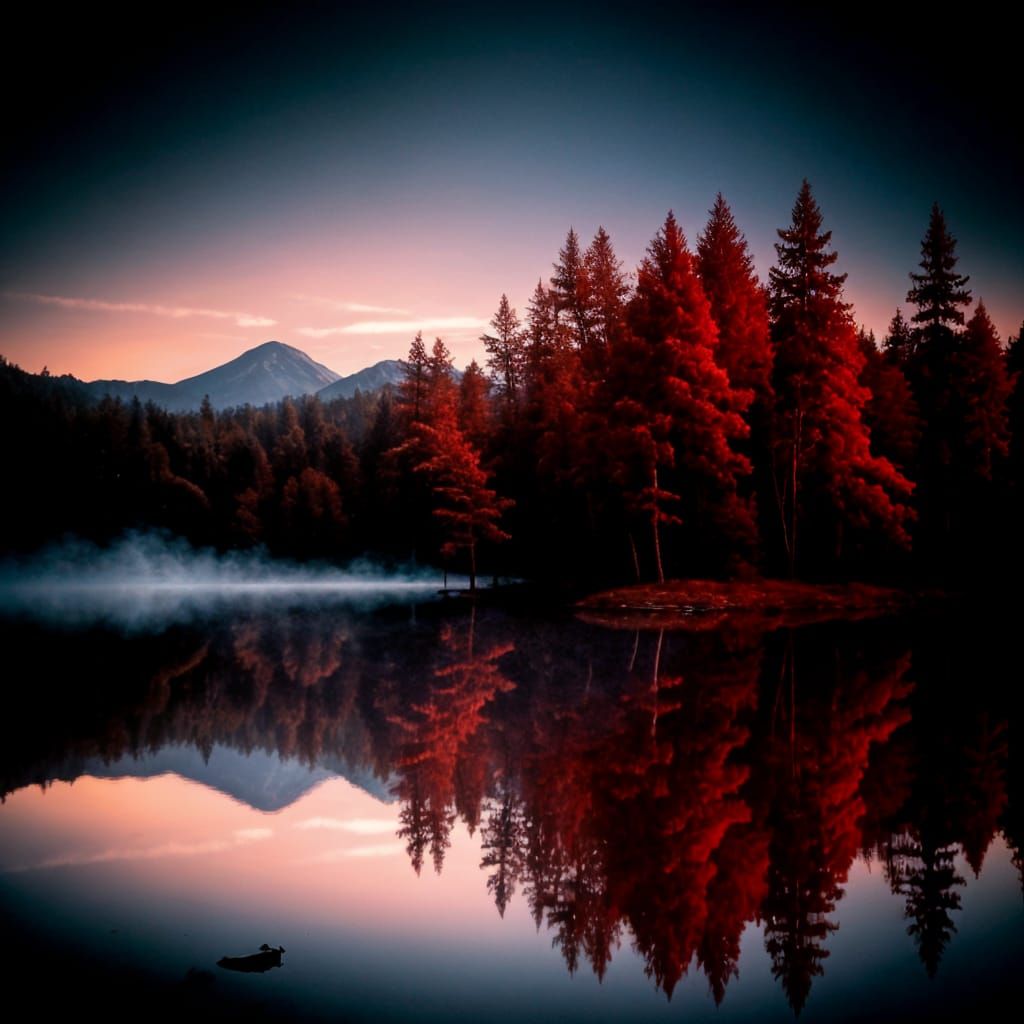 Dawn's Serene Solitude on the Lake