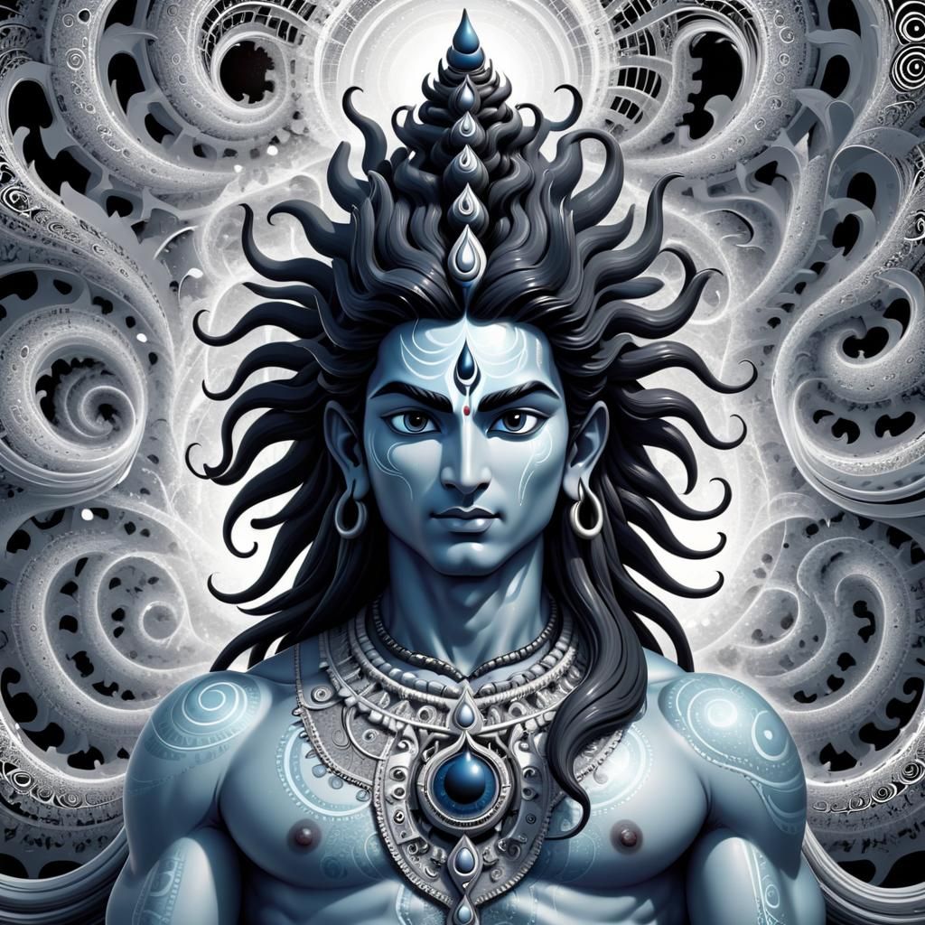 Shiva Destroys Cosmos: Abstract Fractal Zentangle Art