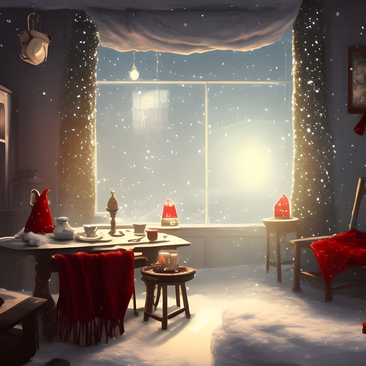 Icy Tea: Christmas Warmth in Hyperdetailed Art