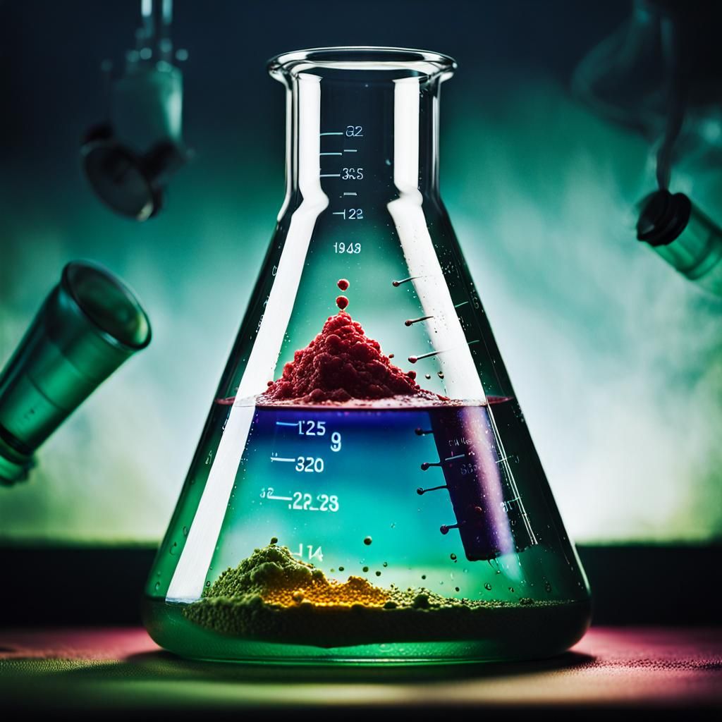 Life in Erlenmeyer Flask: Hyperrealistic Concept Art