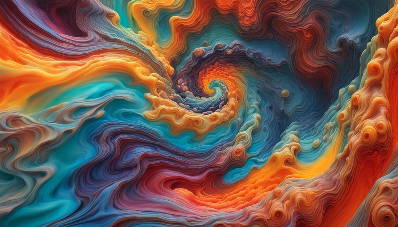 Vast Iridescent Maelstrom Tunnel in 3D
