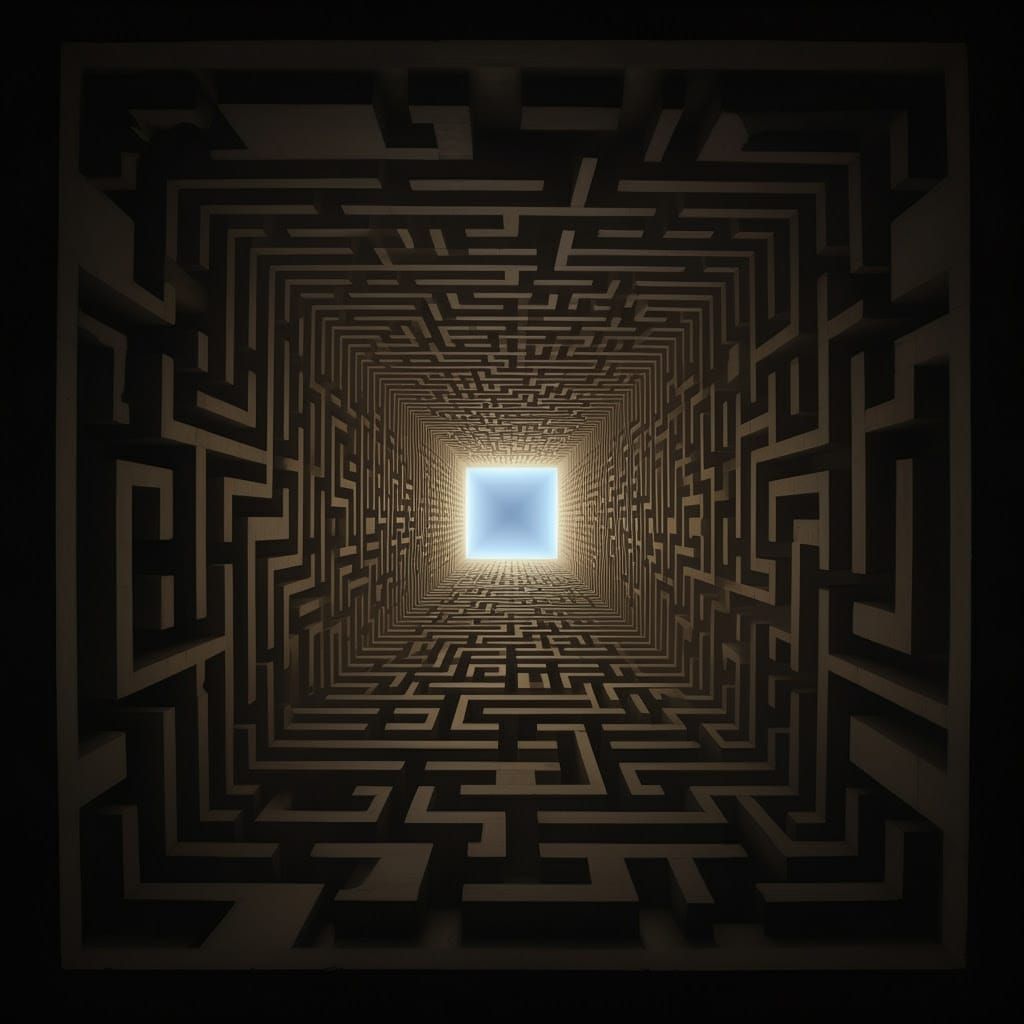 An infinite square labyrinth