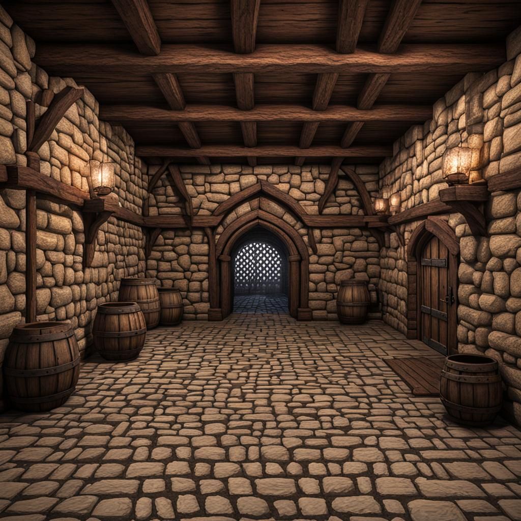 Brown Stone and Wood Medieval Dungeon