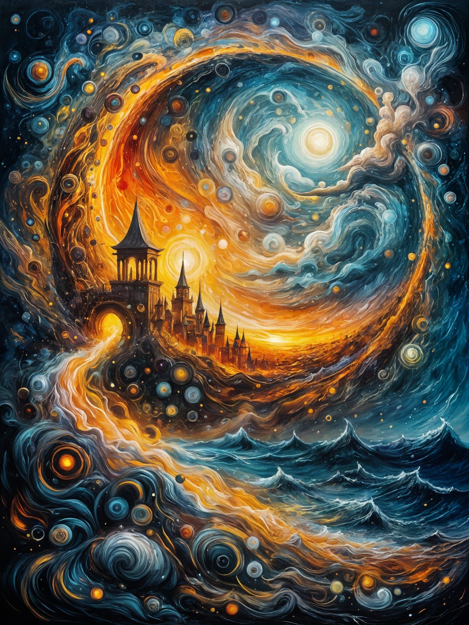 Mystical City at Crescent Moon's Edge