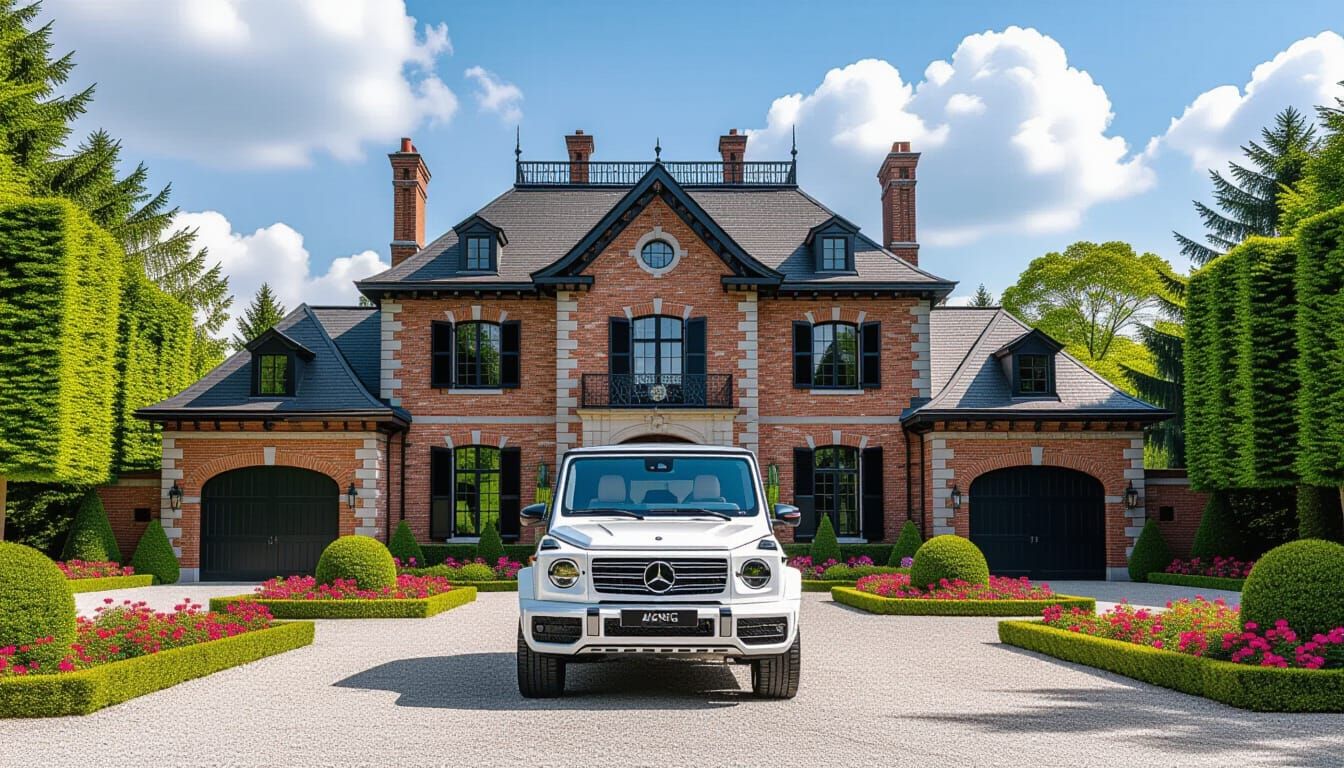 Victorian Chateau with Mercedes-AMG G63 in Monet Style