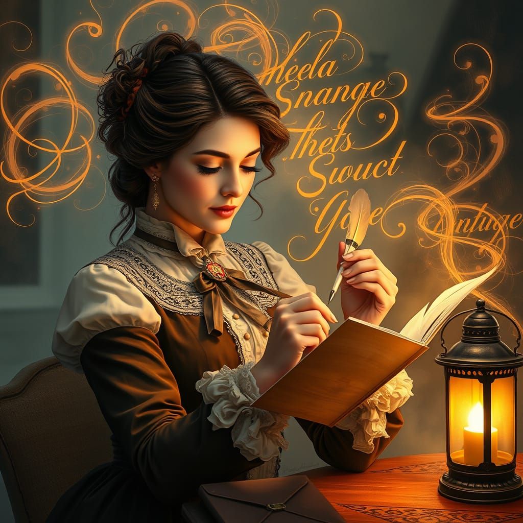 Fantasy Scribe in Victorian Splendor
