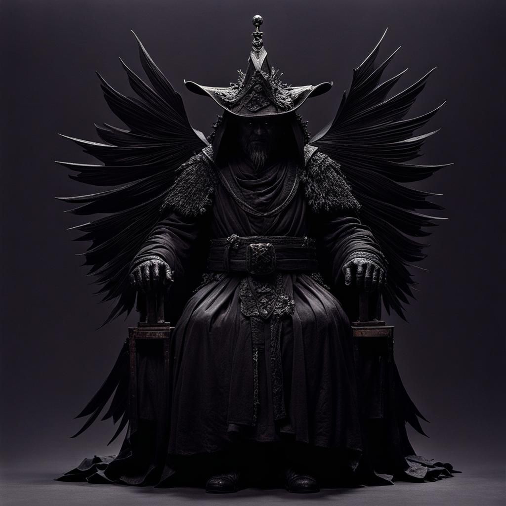 Demonic Acolyte in Abstract Expressionist Style