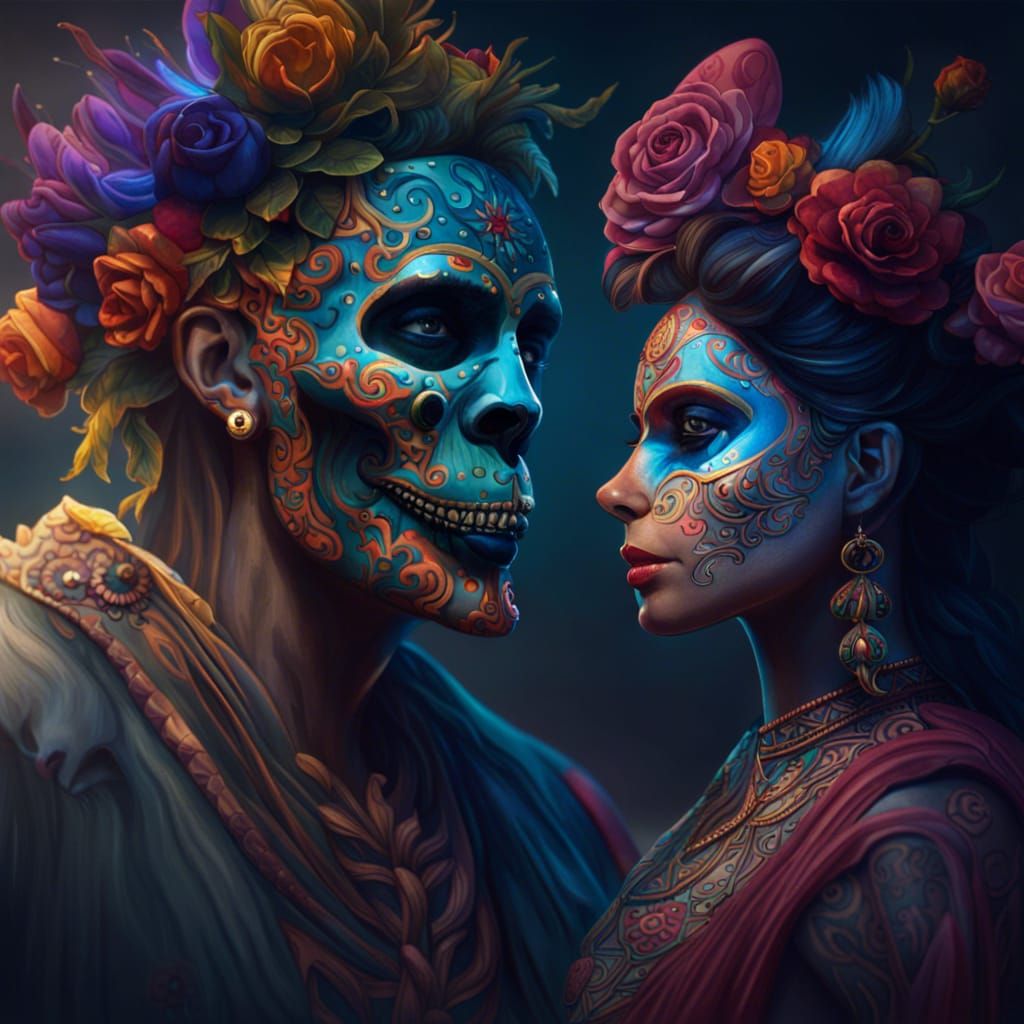 Día de los Muertos: Dancing Couple in Celebration
