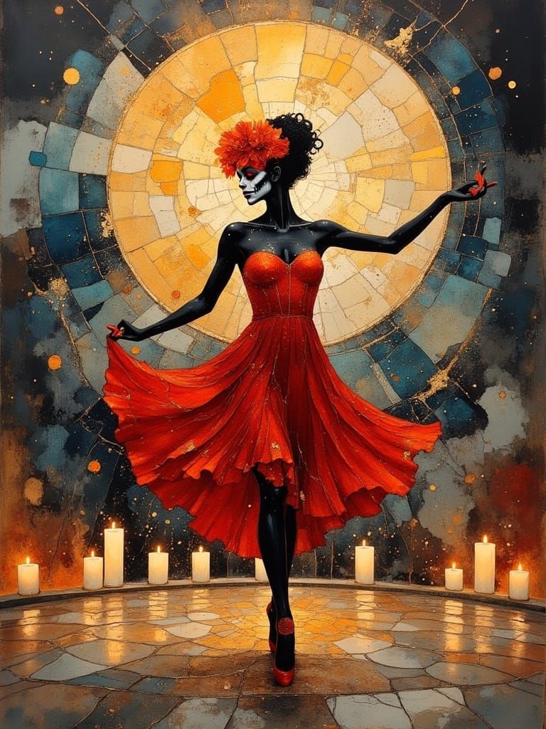 Dia de los Muertos Ballet Dancer in Oil