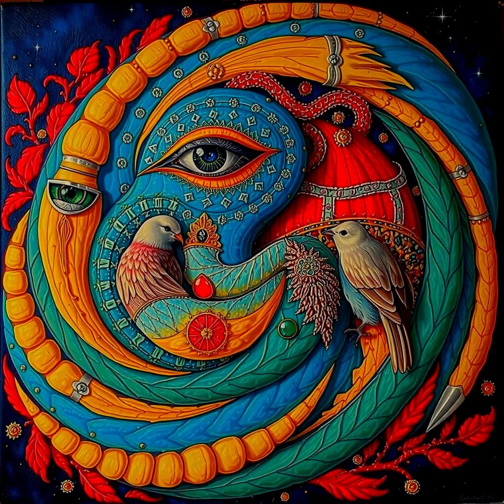 Ethereal Woman Merges with Nature and Cosmic Energy