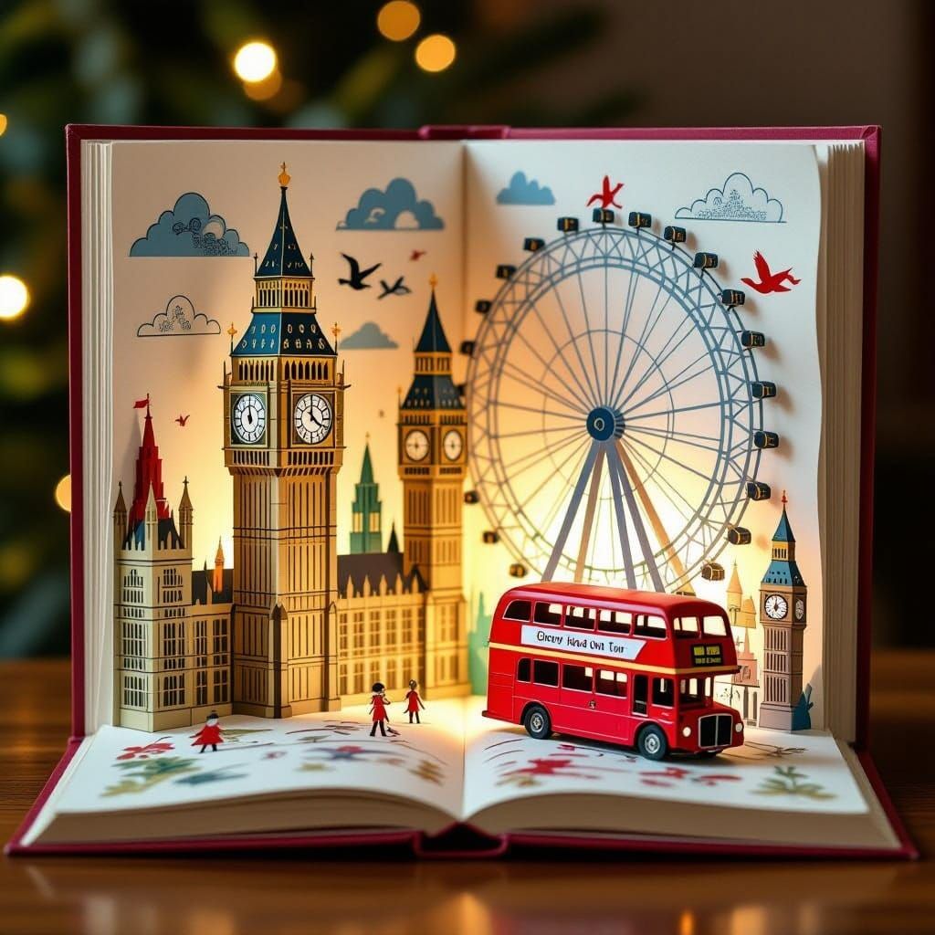 Vibrant London Pop-Up Book Illustration