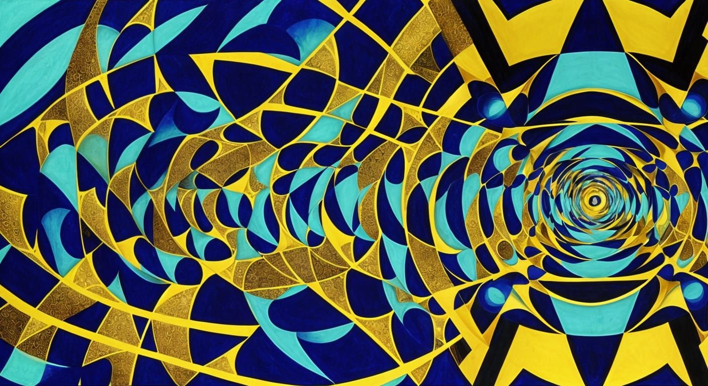 Cosmic Beauty: Nebula Goddess in Op-Art Style