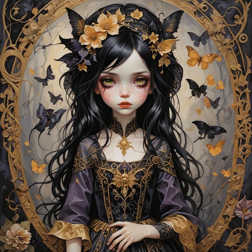 Grimdark Fantasy Portrait in Gothic Surrealism