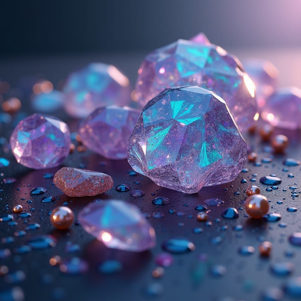 Detailed Matte Painting of Beach Glass and Gems