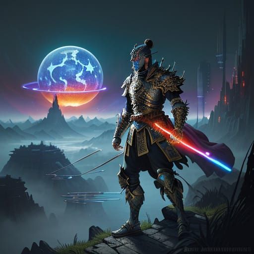 Epic Warrior Embarks on Heroic Quest in Vibrant Fantasy Real...