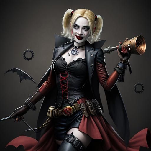 Harley Quinn Vampire with Steampunk Engine