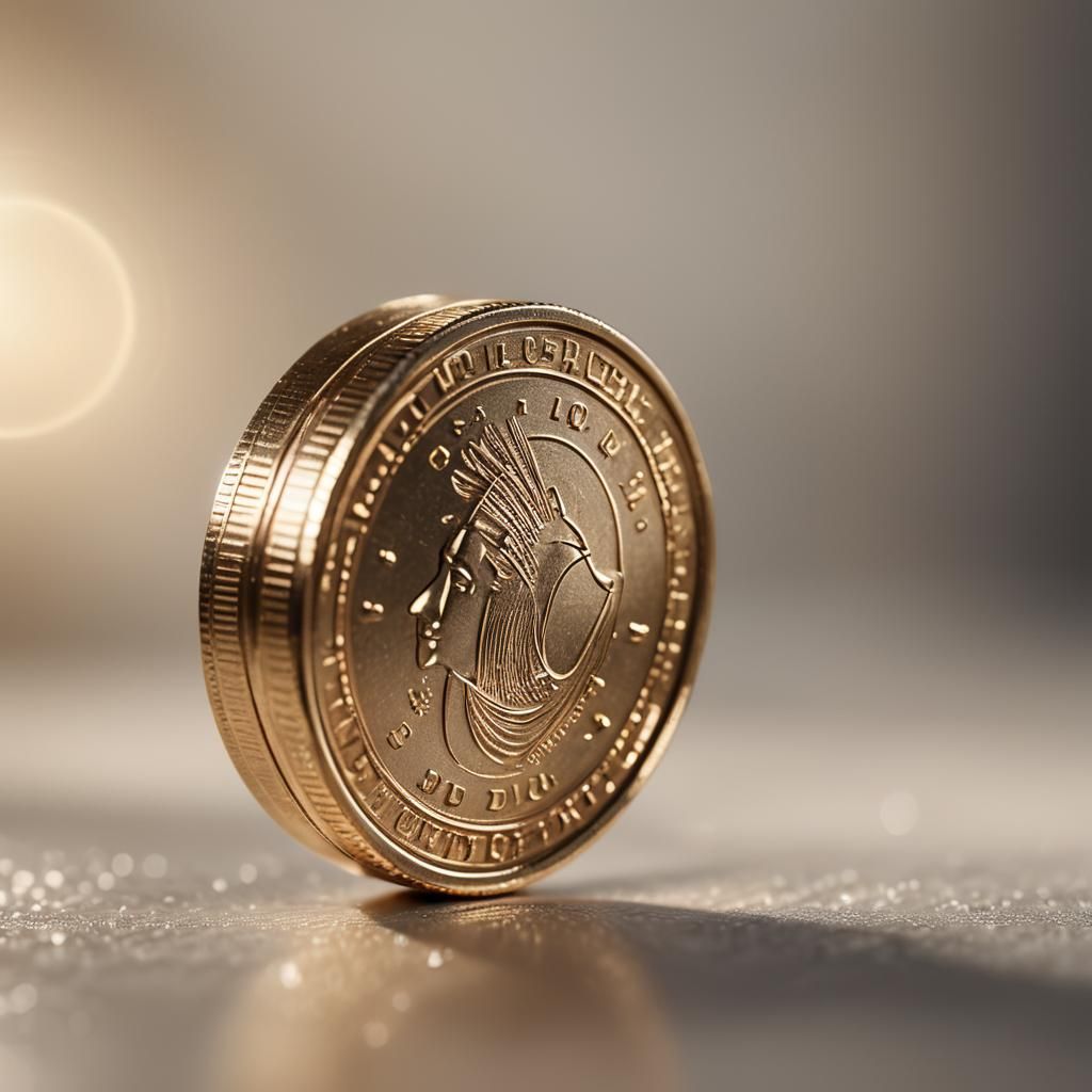 Shiny Coin Spinning: Macro Photography in Golden Light