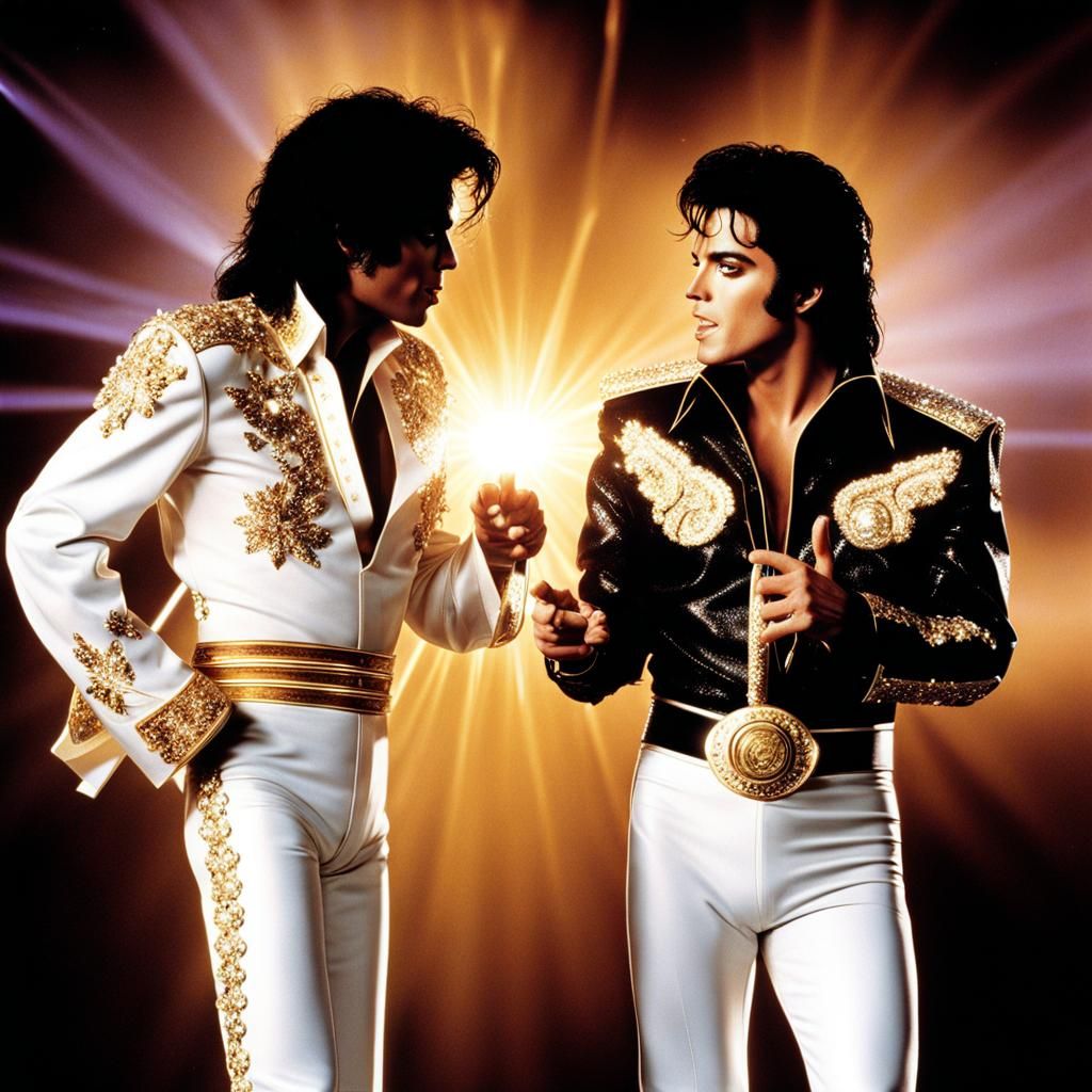 Michael Jackson and Elvis Teaching God in Heaven