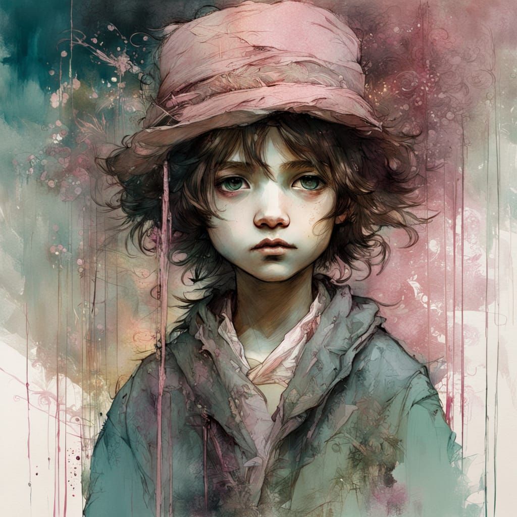 Chibi Sandman in Pink Bedchamber as Velvet Painting