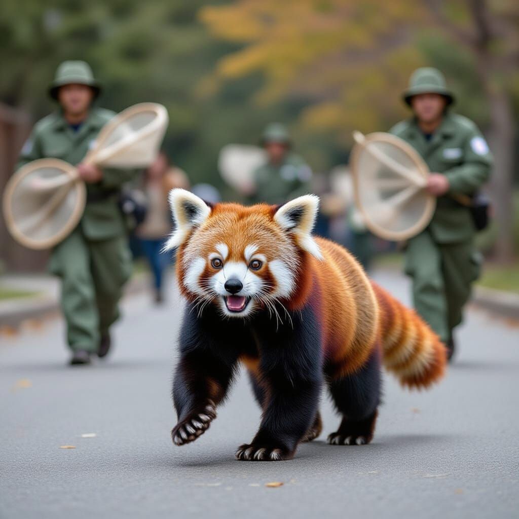 Red Panda Escapes Zoo in Comedic Chase