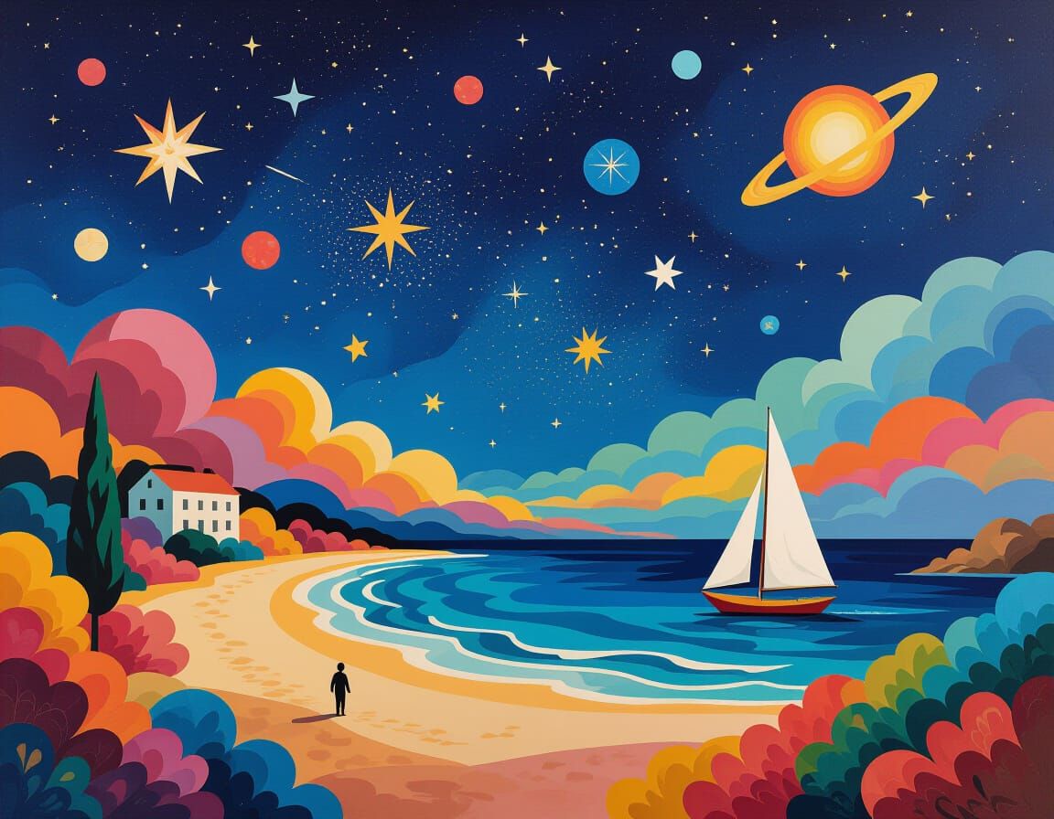 Colorful Surreal Starry Sky