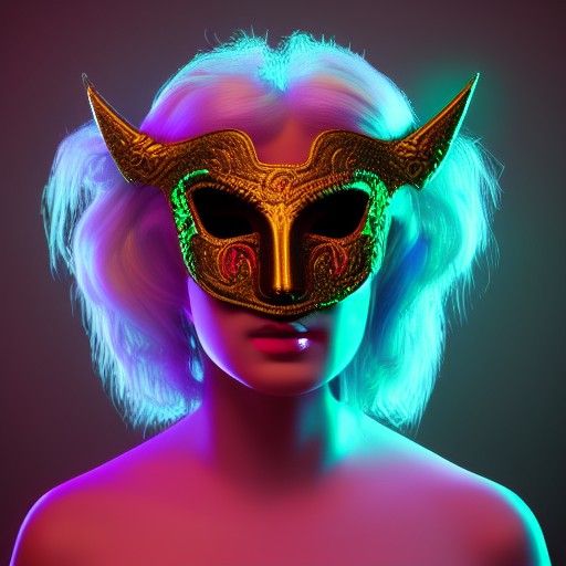 Halloween Masquerade Mask Concept Art in Baroque Style