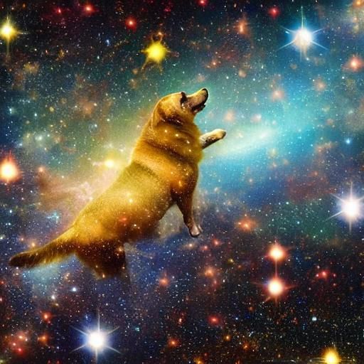 Constellation Dog Portrait in Deep Space