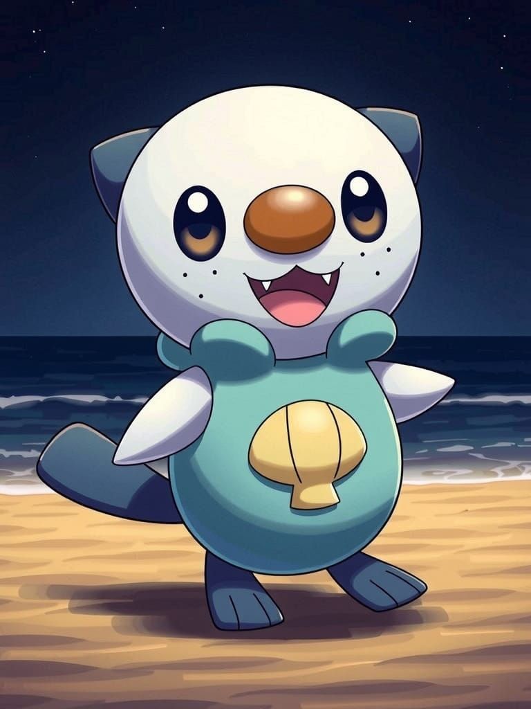Chibi Oshawott on a Sunny Beach