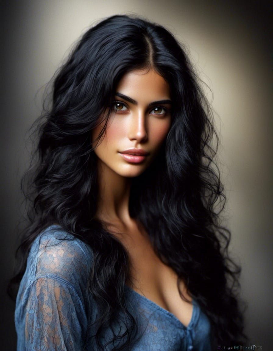 Detailed Portrait of an Arabic Woman in Realist Style