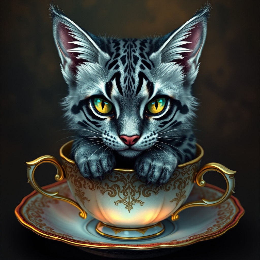 This cunning patronus takes the form of an ocelot. Its silvery skin has an odd rainbow sheen to it in a teacup