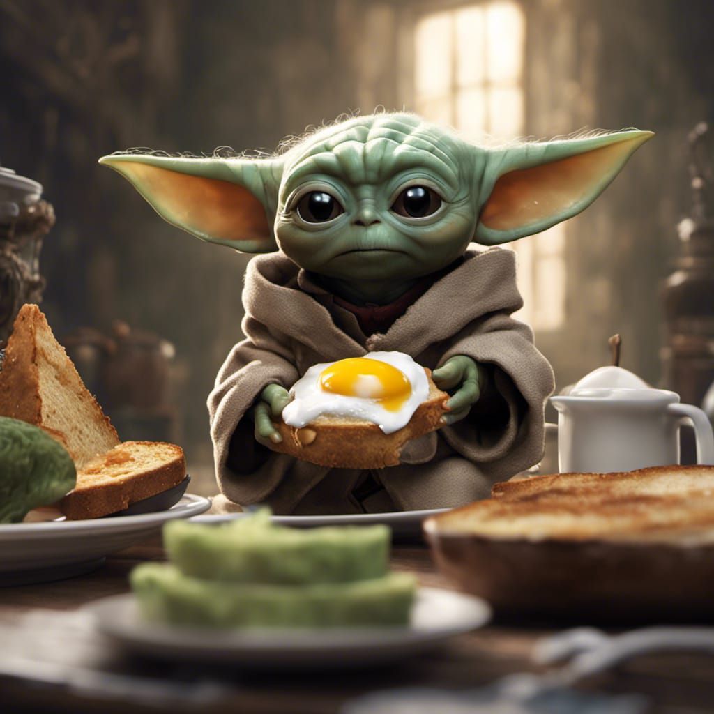 Baby Yoda's Breakfast: Poached Egg Art