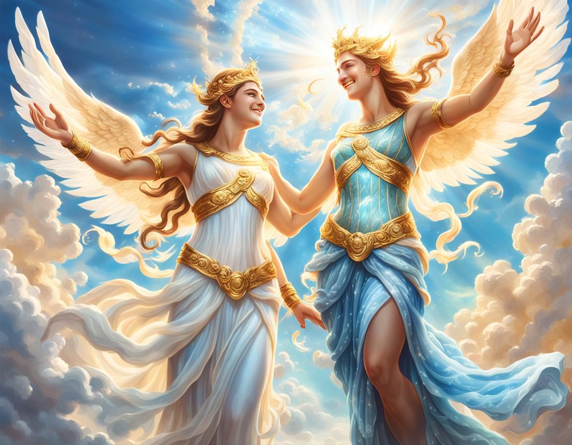 Olympian Goddesses in Divine Sunshine, Splash Art