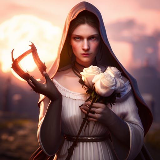 Maiden with Roses: Cinematic 3D Game Art