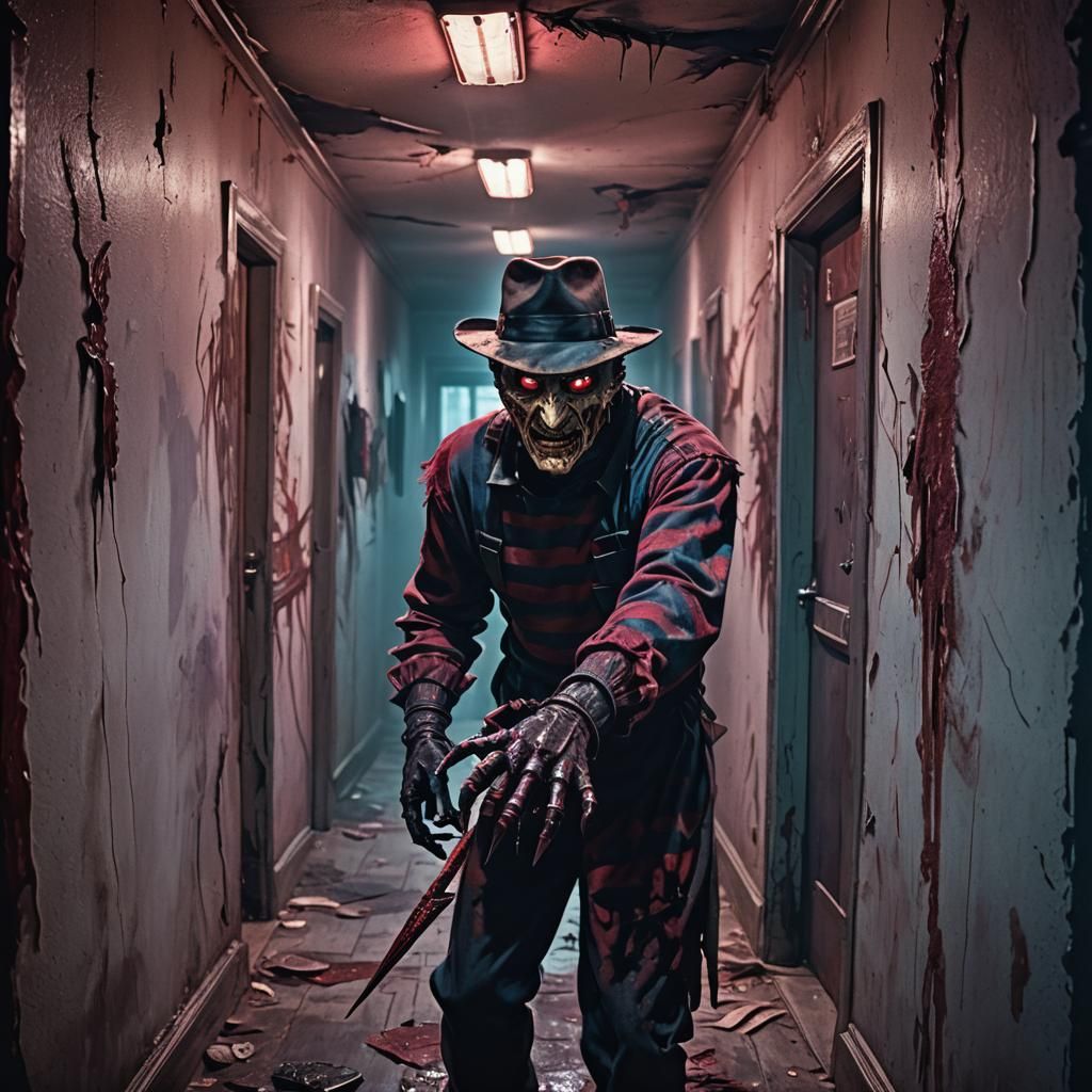 Freddy Krueger in Dreamworld: Surreal Horror Art