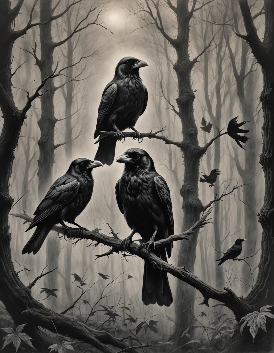 Victorian Gothic Portrait of Edgar Allan Poe in a Misty Fore...