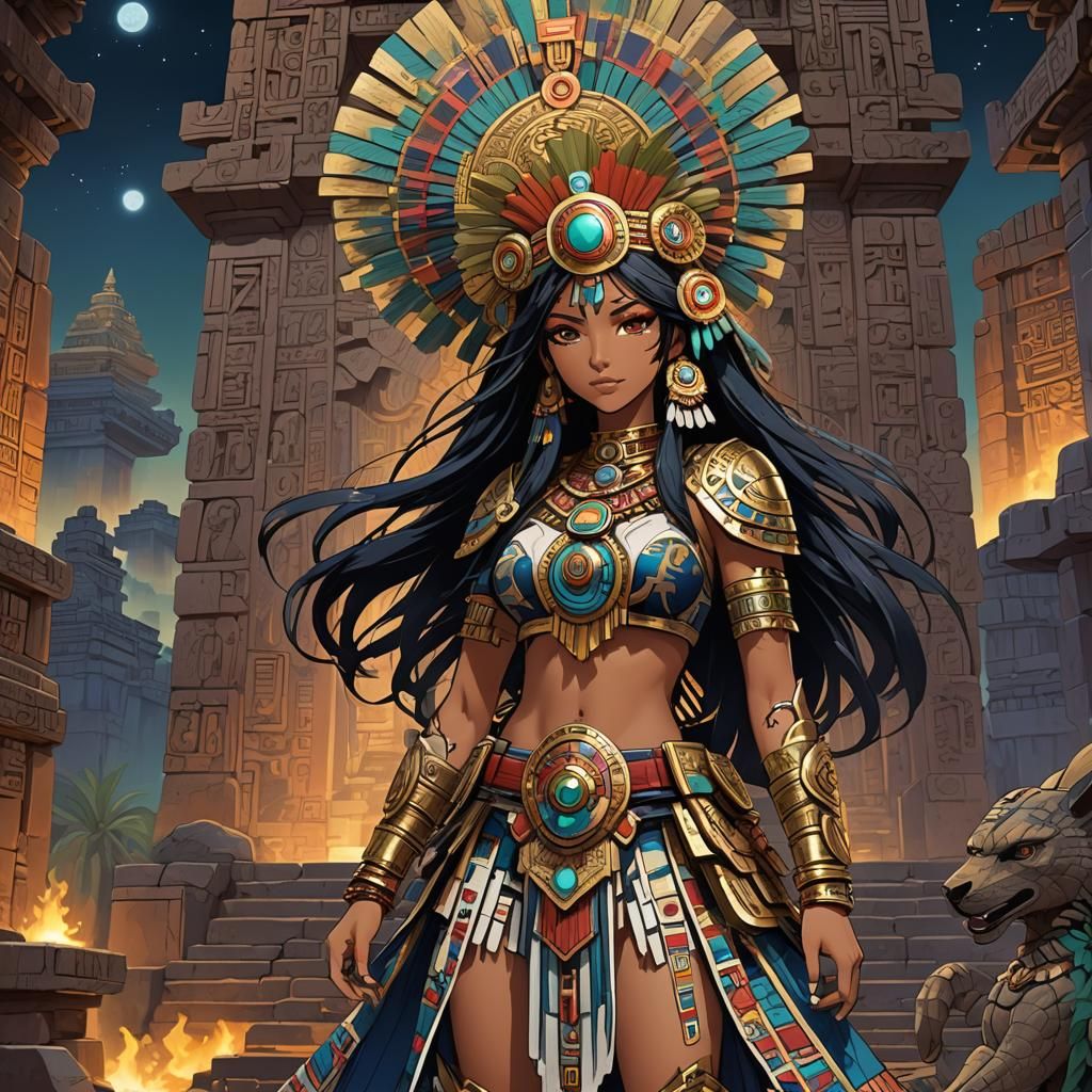 Manga Woman Emerges into Mystical Mesa Landscape