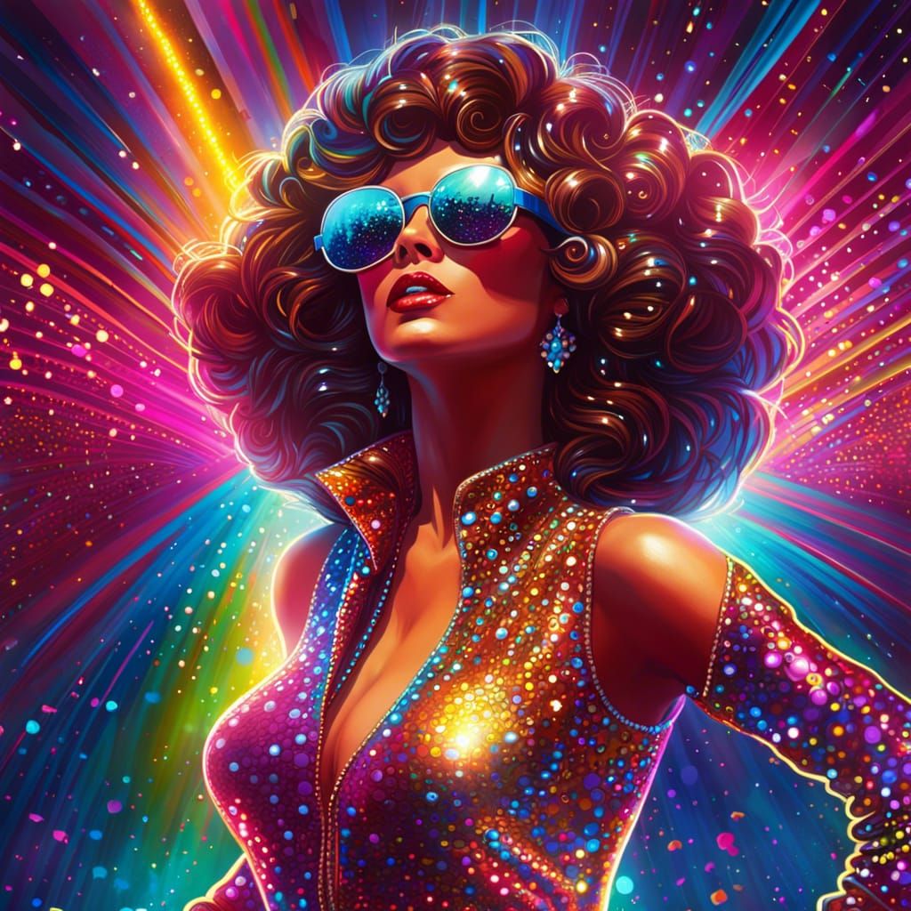 Dancing Queen in 70's Disco Style