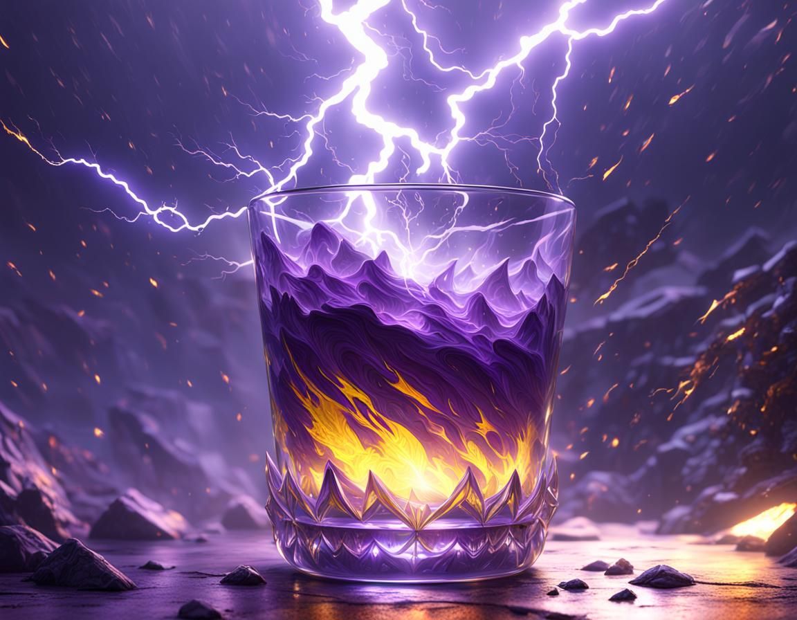 Lightning Storm in Glass: Dark Fantasy Concept Art