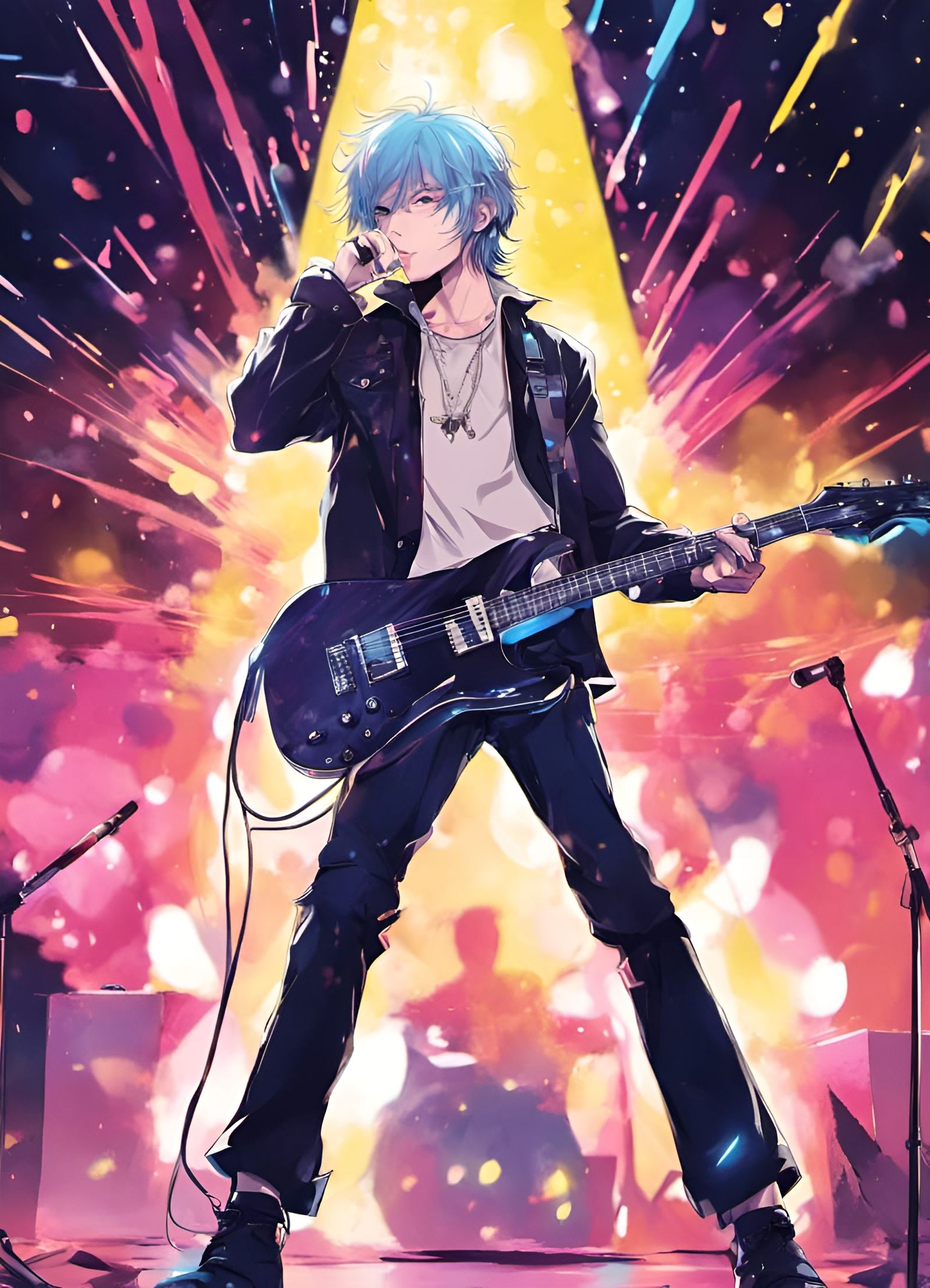 Anime Rock Star Concert Portrait