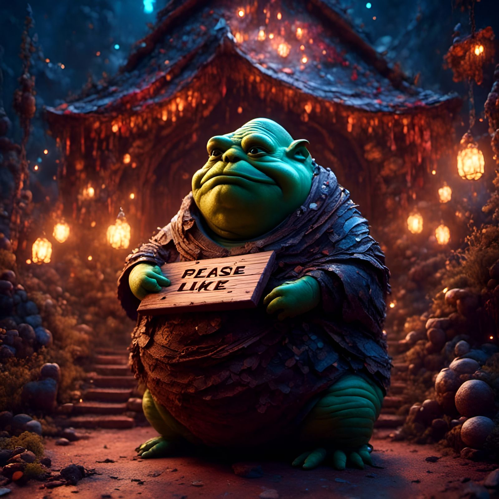Pixar Jabba the Hutt Holding Sign