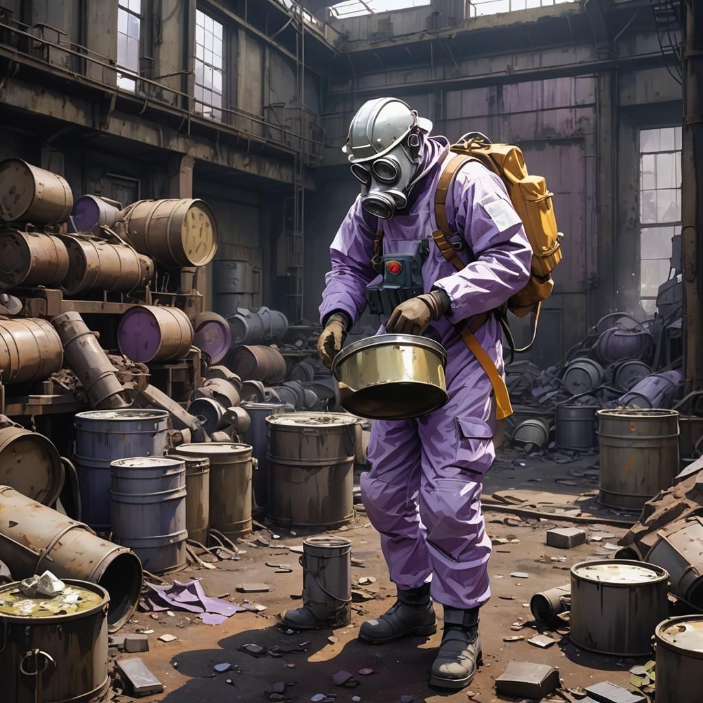 Geologist Sampling Toxic Waste: Anime Key Visual