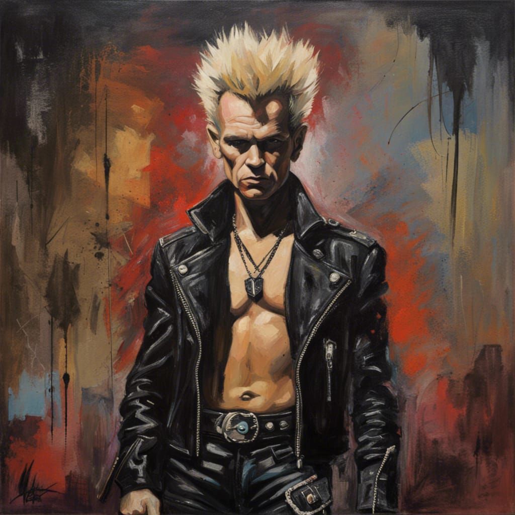 Billy Idol Portrait in Oil Painting Style