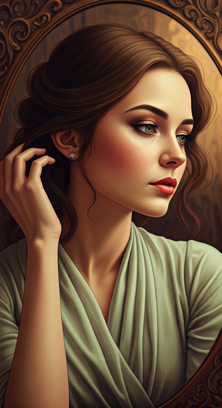 Elegant Lady Contemplates in Soft Focus