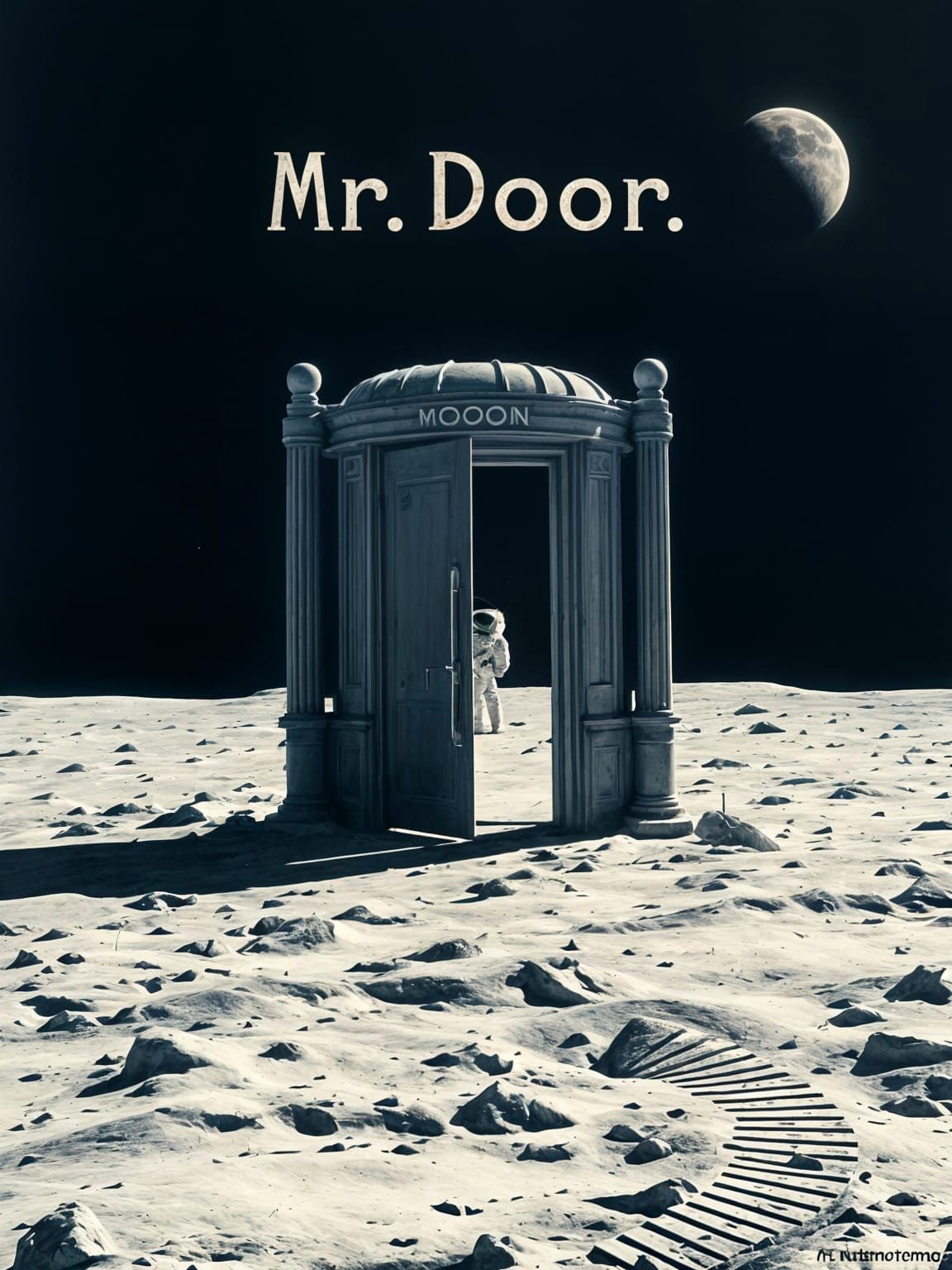 A Door on the Moon with Text
