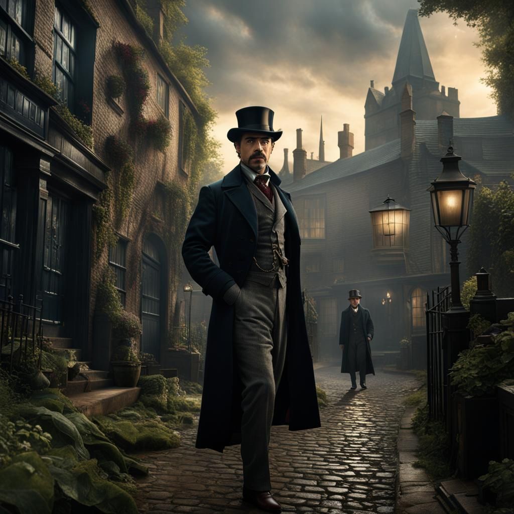 Robert downey jr. As sherlock holmes looking for a killer in old time england