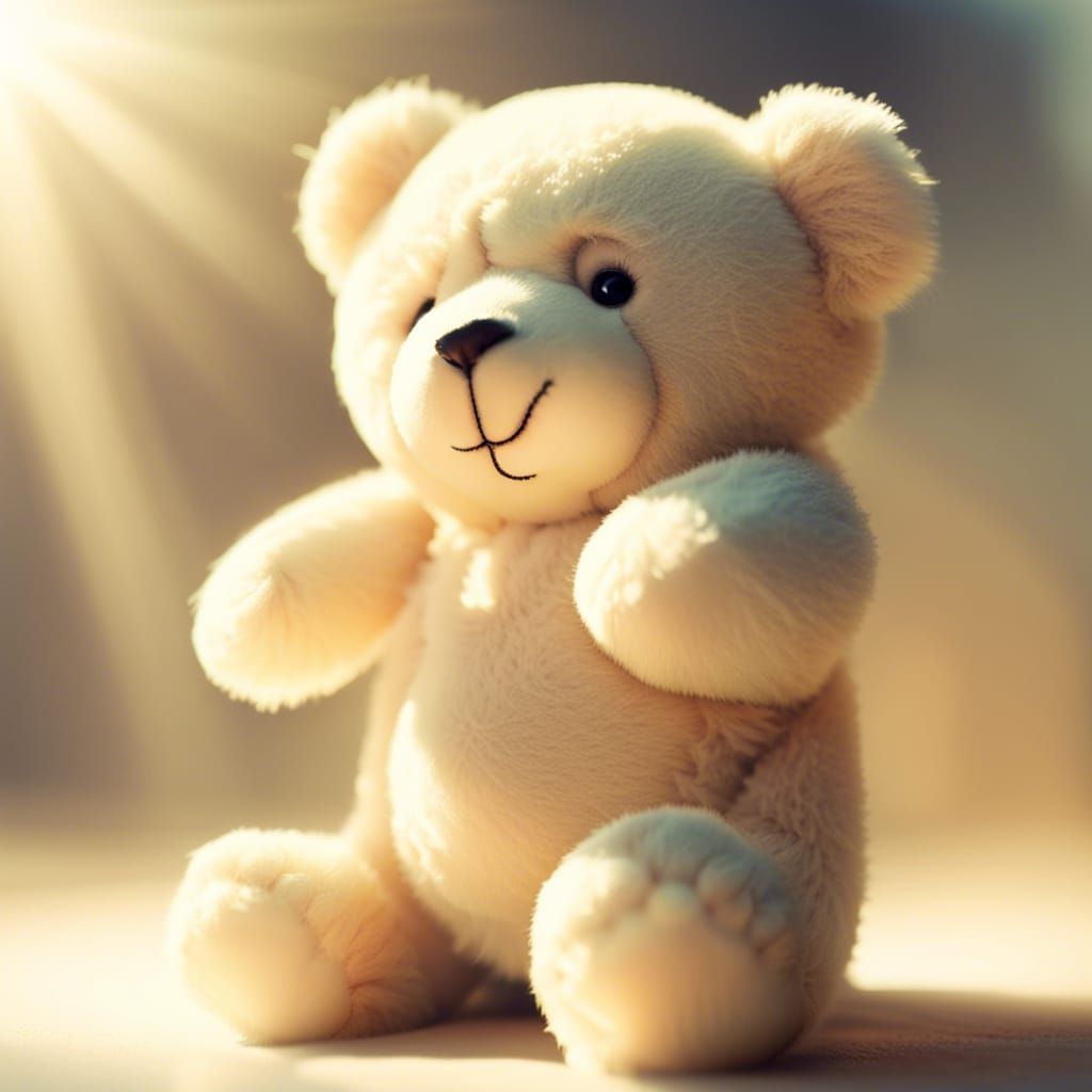 Cute Killer Teddy Bear in Divine Light